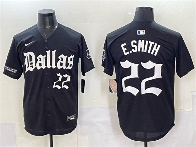 Men's Dallas Cowboys #22 Emmitt Smith Black 'Gothic Lone Star Edition' Limited Stitched Baseball Jersey Men's Dallas Cowboys #22 Emmitt Smith Black 'Gothic Lone Star Edition' Limited Stitched Baseball Jersey